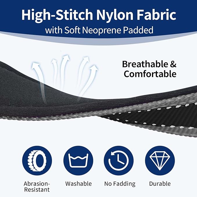 Reflective Dog Collar with Soft Padding Dog Collar for Medium & Large Dogs, No Pull, Heavy Duty, Adjustable Nylon Collar with Quick-Release Buckle, Walking Training-Black-XL