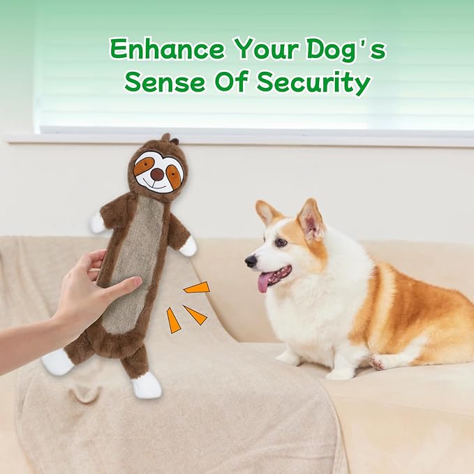 2 Pack Crinkle Squeaky Dog Toys for Aggressive Chewers, Less Stuffed Dog Toy to Keep Them Busy, Plush Interactive Pet Toys for Dogs, Tough Chew Toys for Small Medium Large Dogs