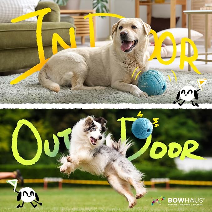 CAPHAUS Knitted Texture Wobble Giggle Ball, 5.5 Inch Durable Dog Exercise Toys, Non-Toxic Indestructible PVC Giggle Ball, Interactive Fun Squeaky Chew Toy for Indoor Outdoor Play