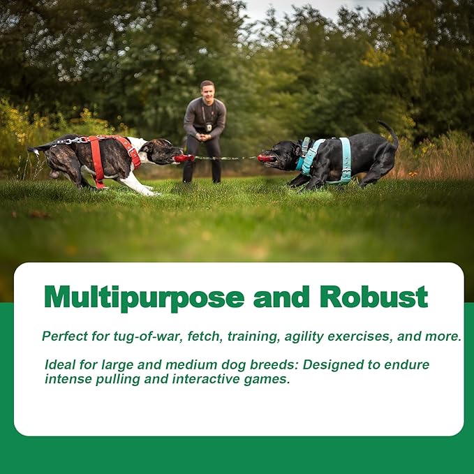 Dog Tug Toy for Large Dogs – Durable Tug-of-War Toy for Aggressive Chewers, Interactive Training Chew Toy with Elastic Rope for Indoor & Outdoor Play