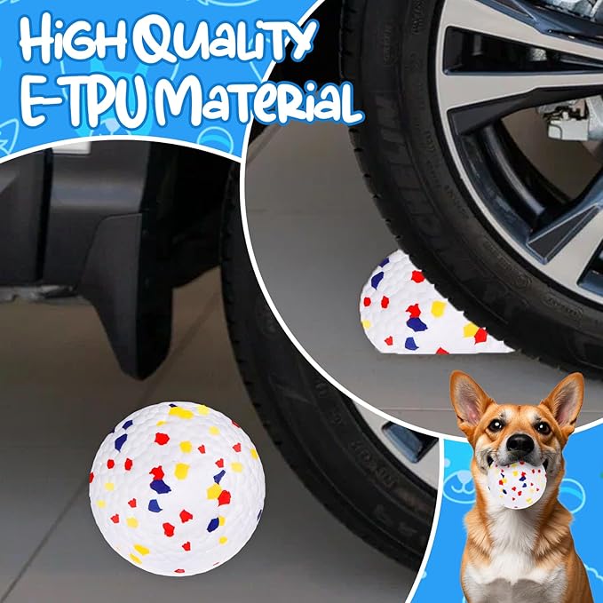 BABORUI Dog Balls, Durable Floating Dog Toy Balls for Aggressive Chewers, Indestructible Fetch Ball for Large Medium Small Dogs, Interactive Bouncy Tennis Ball for Water Play & Teeth Cleaning