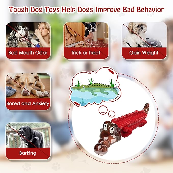 Dog Toys for Aggressive Chewers - Indestructible Dog Toy to Keep Them Busy & Reduce Boredom for Small/Medium/Large Breed