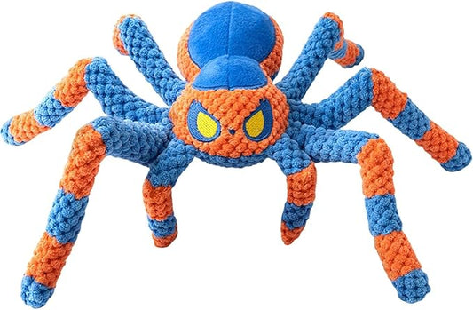 LEGEND SANDY Dog Toys for Aggressive Chewers, Large Dog Toys to Keep Them Busy, Interactive Pet Toys, Squeaky Puppies Toys, Tug of War Puppy Toy, Crinkle Doggeis Toy (Blue Spider)