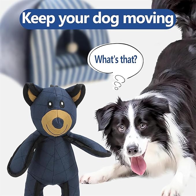 Unbreaka Bear Dog Unbreakable Teddy Extreme Bears 2.0 Dog Toys Aggressive Chewers Indestructible Stuffed Plush Dog Squeaky Toy Keep Them Busy Durable Tough Heavy Duty Chewer Dog Toy Large Breed (1PC)