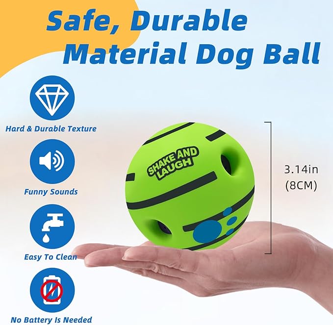 Dog Toys Ball, Interactive Dog Ball, Shaking with Gibbering Sound, for Training & Herding, S, 3.14 in (8 cm)