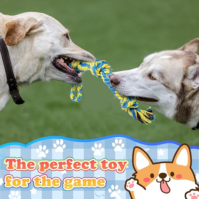 Wettarn 15-Piece Dog Rope Toys - Heavy Duty Cotton, Tough Tug Toys for Aggressive Chewers, Medium to Large Breeds, Puppy Teeth Cleaning, 5 Types