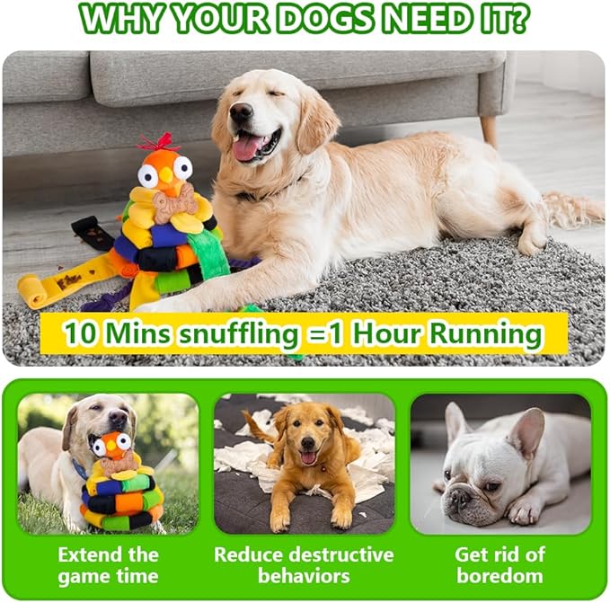 Snuffle Chicken Dog Toys Interactive Snuffle Ball for Dogs Small Medium Large Breed Cute Squeaky Dog Puzzle Toys Slow Feeder Treat Ball Games for Boredom,Pet Snuffle Mat Enrichment Toys for Halloween