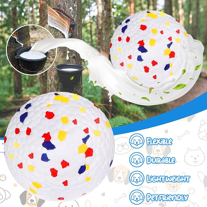 BABORUI Dog Balls, Durable Floating Dog Toy Balls for Aggressive Chewers, Indestructible Fetch Ball for Large Medium Small Dogs, Interactive Bouncy Tennis Ball for Water Play & Teeth Cleaning