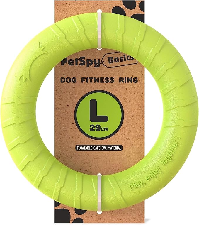 PetSpy Dog Training Ring for Outdoor Fitness Floatable Pulling Toy and Flying Disc Interactive Play Tool for Small Medium Large Dogs