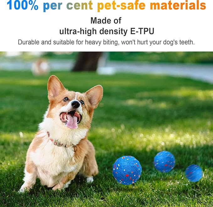 Interactive Dog Toys Ball, Automatic Moving, Bouncing Chew Toys, E-TPU Material, Suitable for Large and Medium-Sized Dogs, Used for Boredom Relief and Daily Training, USB Rechargeable (Blue)