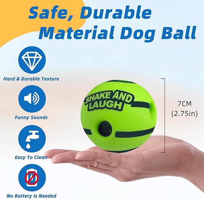 Dog Toys Ball, Interactive Dog Ball, Shaking with Gibbering Sound, for Training & Herding, XS, 2.75 in (7 cm)