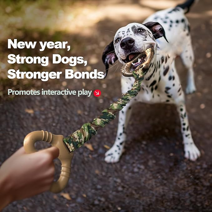 Tug-of-War Dog Toy for Large Breeds – Heavy Duty Dog Tug Toy for Aggressive Chewers, Elastic Bungee Rope Chew Toy for Interactive Play and Training