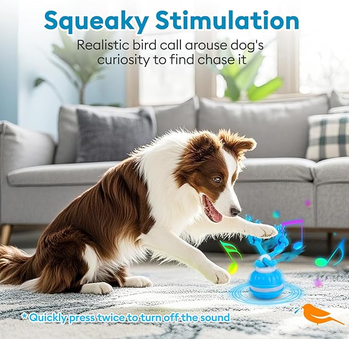 Interactive Dog Toy with Automatic Motion-Activated Squeaky Sound & Stimulation, Durable Puppy Chew Toys for Small/Medium Dogs – Training Treat Ball for Boredom, Anxiety Relief, and Teething Puppies