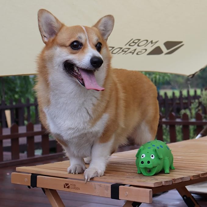 Pig Squeaky Dog Toy, 2 PCS Interactive Rubber Dog Chew Toy - Durable Latex Spot Grunting Pig Toys That Oink for Small Medium Large Dogs (Orange, Green)