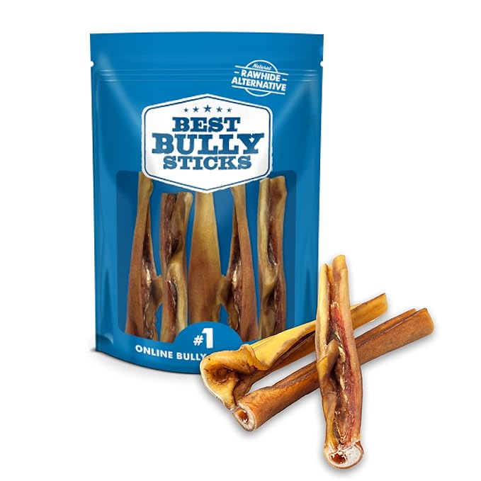 Best Bully Sticks Cheeky Beef Treats - 6 Inch 5 Count (Pack of 1) - Single Ingredient, 100% Grass-Fed, USA Packed, Long-Lasting, Odor Free Alternative to Bully Sticks