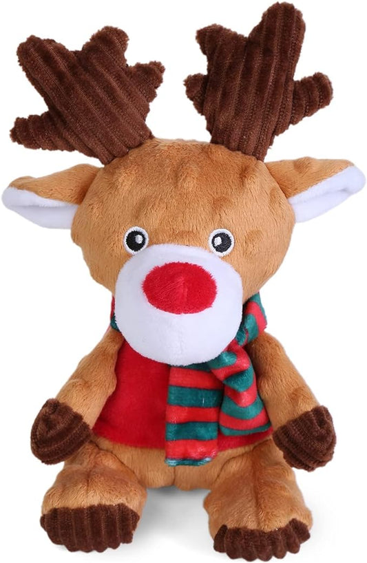 Blnboimrun Plush Moose Dog Toy - Milu Deer Squeaky & Crinkle Chew Toys for Large & Medium Dogs