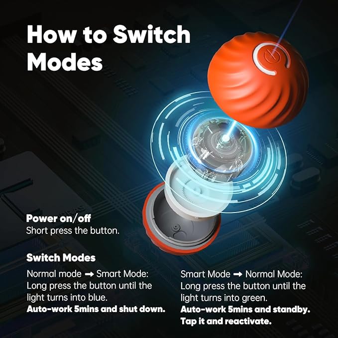 1Pcs Durable Treat Dispensing Dog Toys to Keep Them Busy,Interactive Dog Toys,Fruity Plush Covers,Dog Treat Ball,Motion Activated Moving Dog Toy for Small/Medium Dogs,USB Rechargeable,Orange