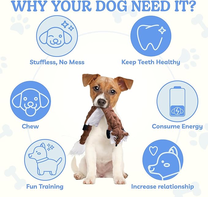 SHARLOVY Dog Squeaky Toys 5 Pack, Bubble Plush Puppy Teething Pet Toys, Crinkle No Stuffing Animals Dog Toy, Doggies Chew for Large Small Medium Breeds