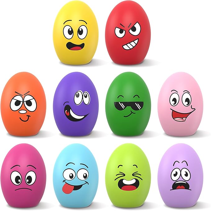 Squeaky Dog Toys, Soft Puppy Egg Balls, Funny Interactive Squeak Pet Chew Toy, [10 Pack] Fetch Play Balls Toy for Puppies Small Medium Breeds, 2.6"*1.8"