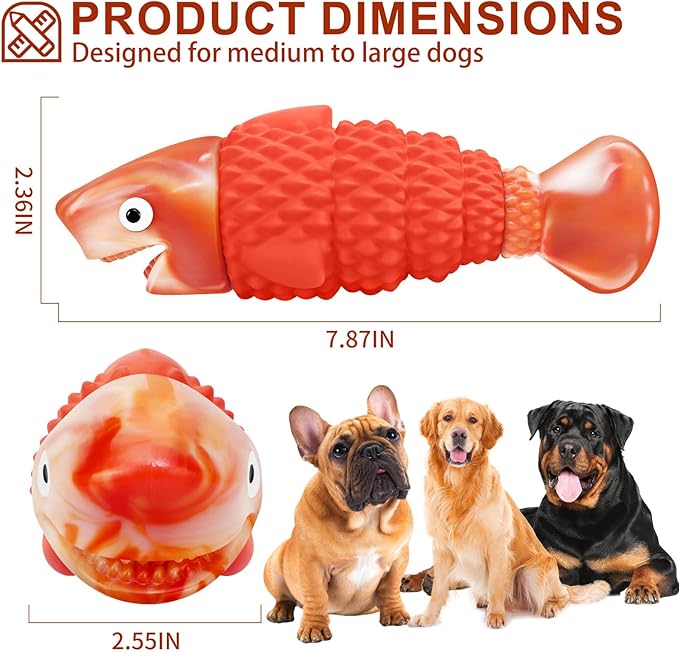 Indestructible Dog Toys for Aggressive Chewers Large Breeds, Durable Squeaky Toys for Super Chewers, Heavy Duty Tough Bone to Keep Them Busy, Interactive Dog Chew for Medium Breed