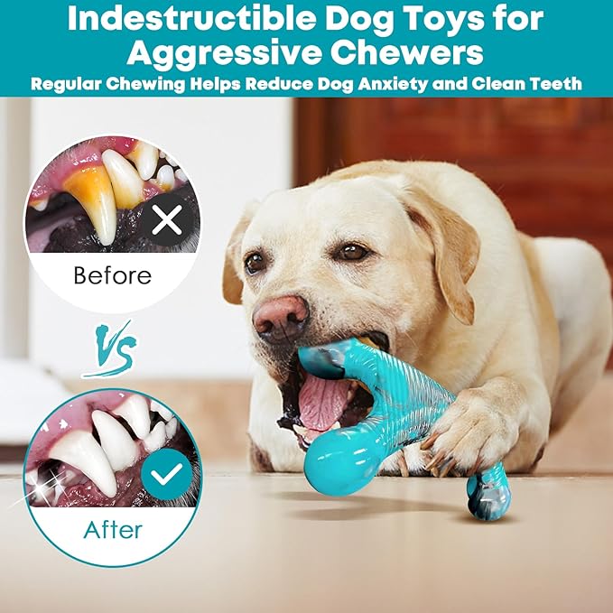 Dog Chew Toy for Aggressive Chewers, Indestructible Tough Dog Toys for Large/Medium/Super Chewer Dogs