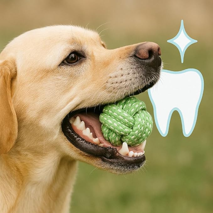 Pet Rope Ball Dog Toys, Colorful Knot Chew Balls, 6-Pack