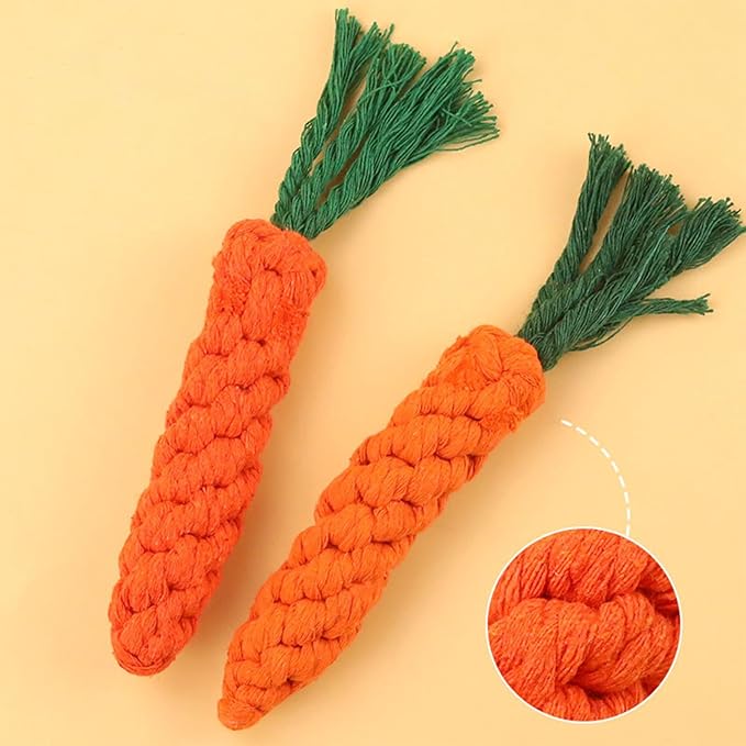 Carrot Dog Rope Toys for Aggressive Chewers, Durable Cotton Chew Toys for Small/Medium/Large Dogs, Puppy Teething Toys for Teeth Cleaning