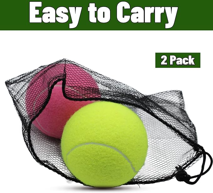 Magicorange Squeaky Tennis Ball Dog Toys 4 inch Oversize Giant Tennis Ball for Fetch Exercise, Natural Rubber Squeaky Dog Balls Training Safe (Multicolor, 2 Pack)