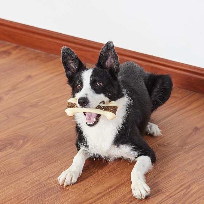 Dog Chew Toys for Aggressive Chewers Large Breed,2 Pack Beef Flavor Indestructible Dog Teething Chew Toys Bones for Large/Medium/Small Puppies,Pet Toy with Nylon