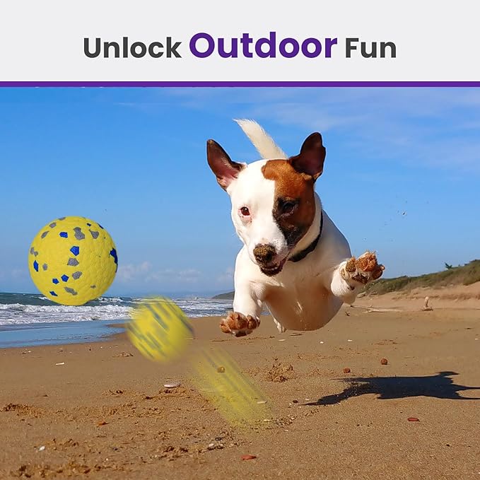 2 Pack Bouncy Dog Balls, 3'' Indestructible Dog Toys for Aggressive Chewers, Outdoor Jolly Tennis Balls for Dogs, Durable Interactive Floating Fetch Toy, Pink Yellow