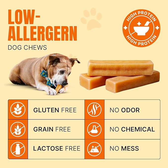 Tibetan Dog Chew 2 lb Yak Cheese Sticks - Natural, Handmade, Long-Lasting Treats for Small Dogs & Puppies, No Additives, Rawhide and Grain Free, Ideal for Aggressive Chewers, Easy to Digest, Bulk