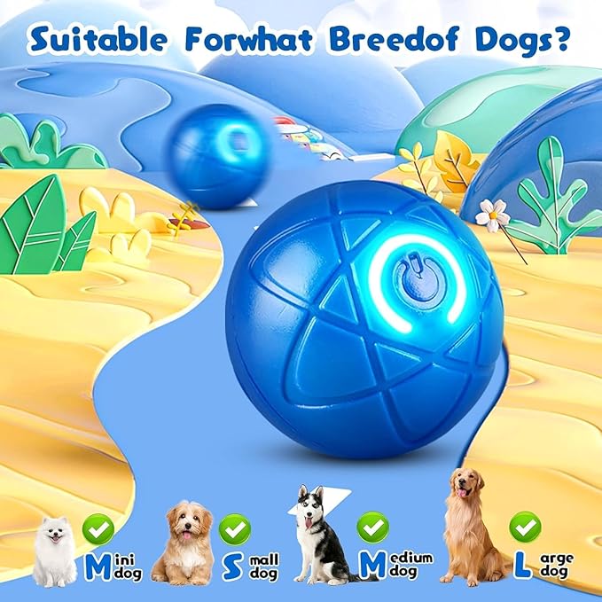 2 Pcs Shaky Ball Toy for Dogs, 2025 New Vibrating Dog Balls, Interactive Dog Balls, Smart Jumping Ball Toy, Automatic Rolling, Keep Them Busy, Suit for All Dogs(Blue+Orange)