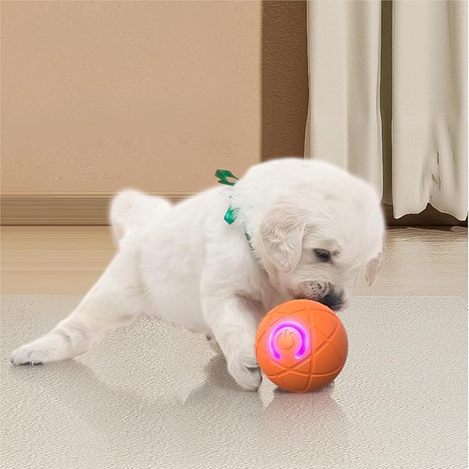 Interactive Smart Jumping Ball for Dogs from Elastic Fun and Efficient Playtime.Jumping Ball Dog Toy,Suit Small,Medium, and Large Dogs (Double Orange)