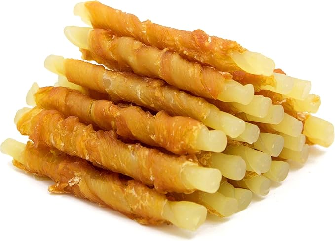 Jungle Calling Rawhide Free Healthy Treats for Dogs, Chicken Wrapped Cod Sticks Soft Chewy Treats for Training Rewards, 11 oz (Chicken)