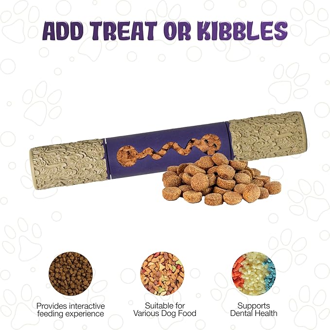 Indestructible Dog Chew Toy – Tough Rubber Stick for Aggressive Chewers, Safe & Treat-Fillable, Teething Toy for Large Breed & Puppies