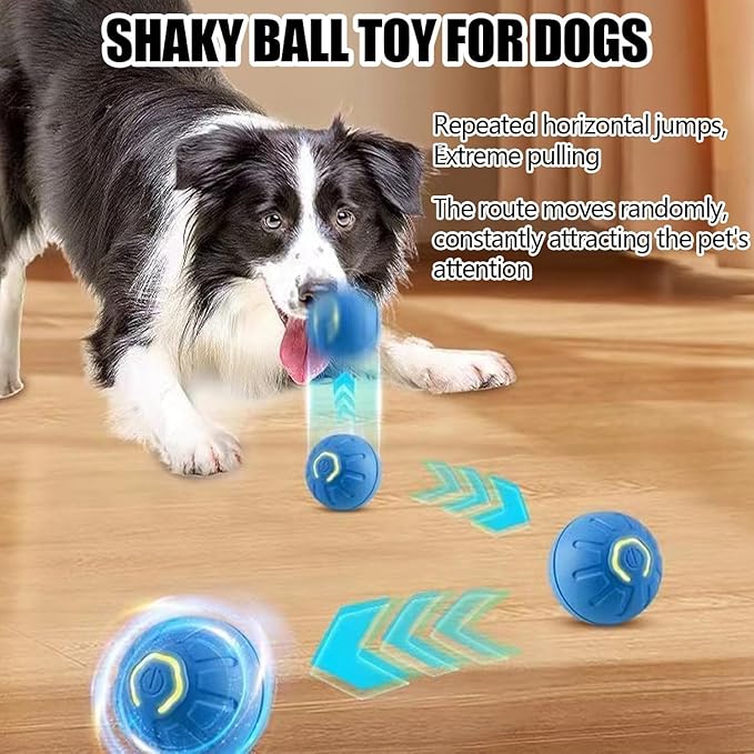 2 Pcs Shaky Ball Toy for Dogs, 2025 New Vibrating Dog Balls, Interactive Dog Ball, Automatic Rolling, Keep Them Busy, Suit for All Dogs(Orange+Blue)