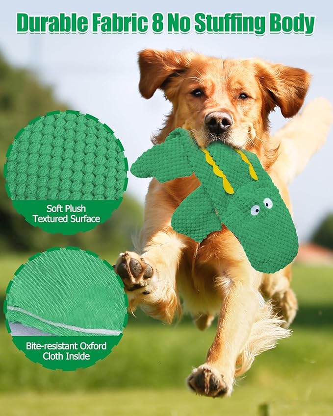 SCHITEC Squeaky Dog Toys, No Stuffing Crinkle Plush Water Bottle Dog Toy, [2 Pack] Interactive Squawking Puppy Teething Pet Chew Toy for Small Medium Large Dogs