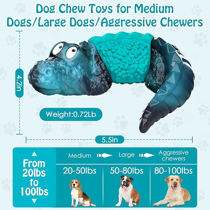 Dog Chew Toys for Aggressive Chewers - Tough Dog Toys for Medium/Large/Super Chewers Dogs