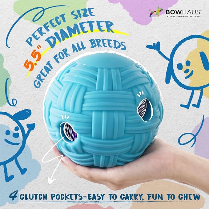 CAPHAUS Knitted Texture Wobble Giggle Ball, 5.5 Inch Durable Dog Exercise Toys, Non-Toxic Indestructible PVC Giggle Ball, Interactive Fun Squeaky Chew Toy for Indoor Outdoor Play