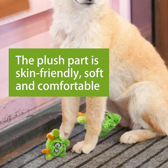 Squeaky Plush Dog Toy Ball, Dental Care, Skin-Friendly and Soft and Relieve Stress,Dog Training Interactive Pet Cute Plush Fashionable Toy Ball (Green,Large)