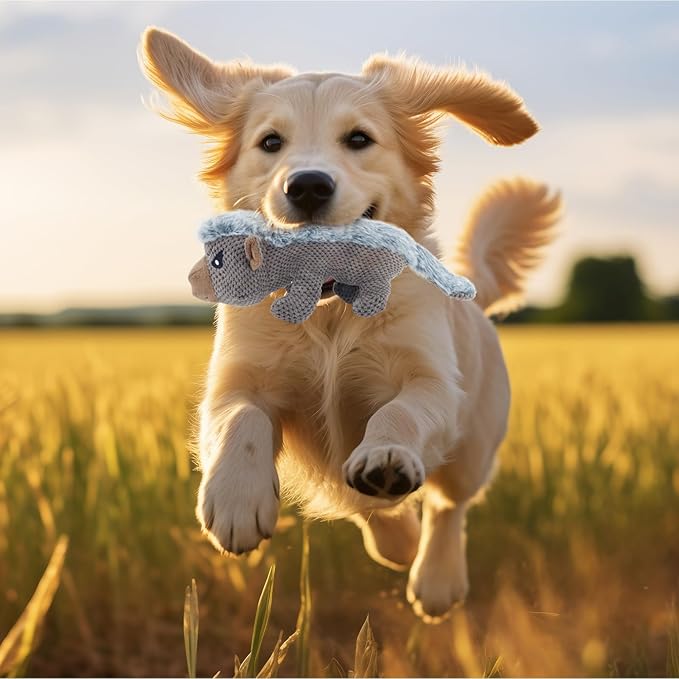 HDSMNGY Squeaky DogToys for Aggressive Chewers,Indestructible Dog Squeaky Toys with Crinkle Paper, Durable Teething Chew Toys for Medium and Large Breed