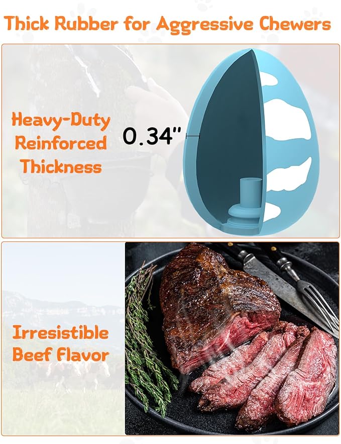 SCHITEC Squeaky Dog Toys for Aggressive Chewers, Tough Rubber Bouncy Balls for Boredom, Durable Pet Chew Toy Ball for Large Medium Breed Dogs (3.4 * 4.5inch)