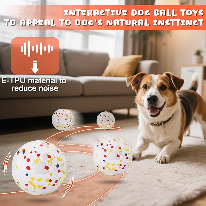 BABORUI E-TPU Interactive Dog Ball, Automatic Interactive Dog Toys for Aggressive Chewers, Rechargeable Indestructible Dogs Ball for Small/Medium/Large Dogs Indoor/Outdoor to Keep Them Busy