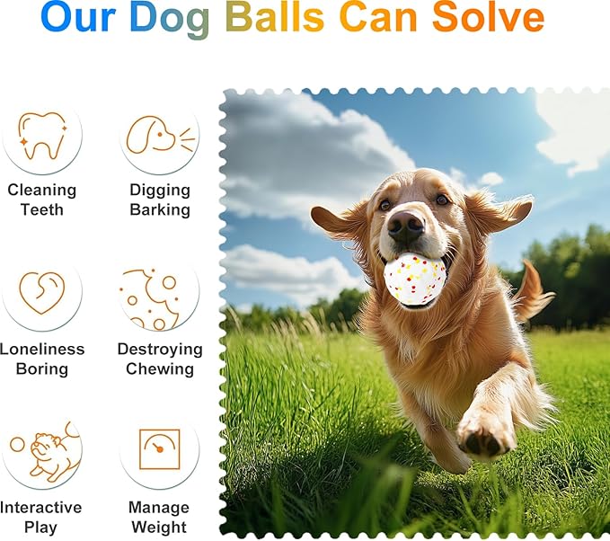 Interactive Dog Toys Ball, Automatic Moving, Bouncing Chew Toys, E-TPU Material, Suitable for Large and Medium-Sized Dogs, Used for Boredom Relief and Daily Training, USB Rechargeable (White)