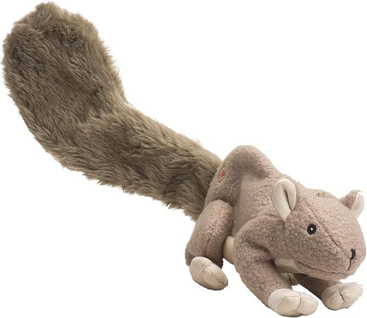 HuggleHounds Plush Dog Toy - Fuzzy Dog Toy, Soft Fleece, Interactive Durable Stuffed for Small and Large Breeds with Squeaker - Feller Squirrel, Small