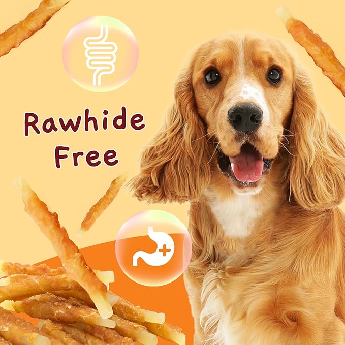 Jungle Calling Rawhide Free Healthy Treats for Dogs, Chicken Wrapped Cod Sticks Soft Chewy Treats for Training Rewards, 11 oz (Chicken)