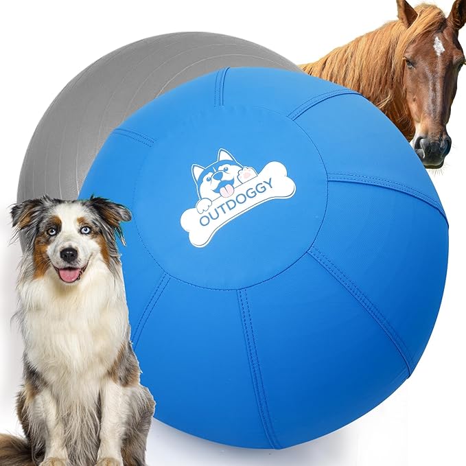 Herding Ball for Dogs - 25" Heavy Duty for Australian Shepherds, Border Collies & Cattle Dogs | Dual-Layer Outdoor Toy for Medium/Large Breeds & Horses - Blue