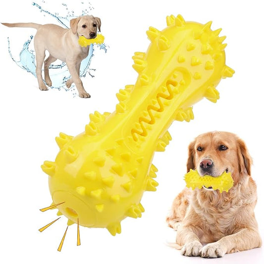KOOLTAIL Floating Dog Toys for Swimming Pool,Summer Bumper Toy for Water,Indestructible Dog Toothbrush Chew Toy,Interactive Training Squeaky Toys for Aggressive Chewers Small Medium Large Dogs,Yellow