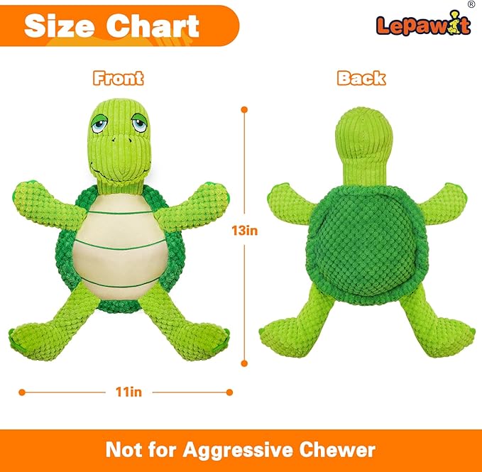 Squeaky Dog Toys, Cute Turtle Plush Toy for Dogs Indoor Play, Interactive Dog Toys with Non-Shedding Material for Small and Medium Dogs