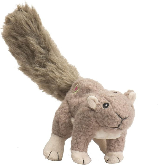 HuggleHounds Plush Dog Toy - Fuzzy Dog Toy, Squeaky Soft Fleece, Interactive Durable Stuffed, for Small and Large Breeds with Squeaker - Feller Squirrel, Small